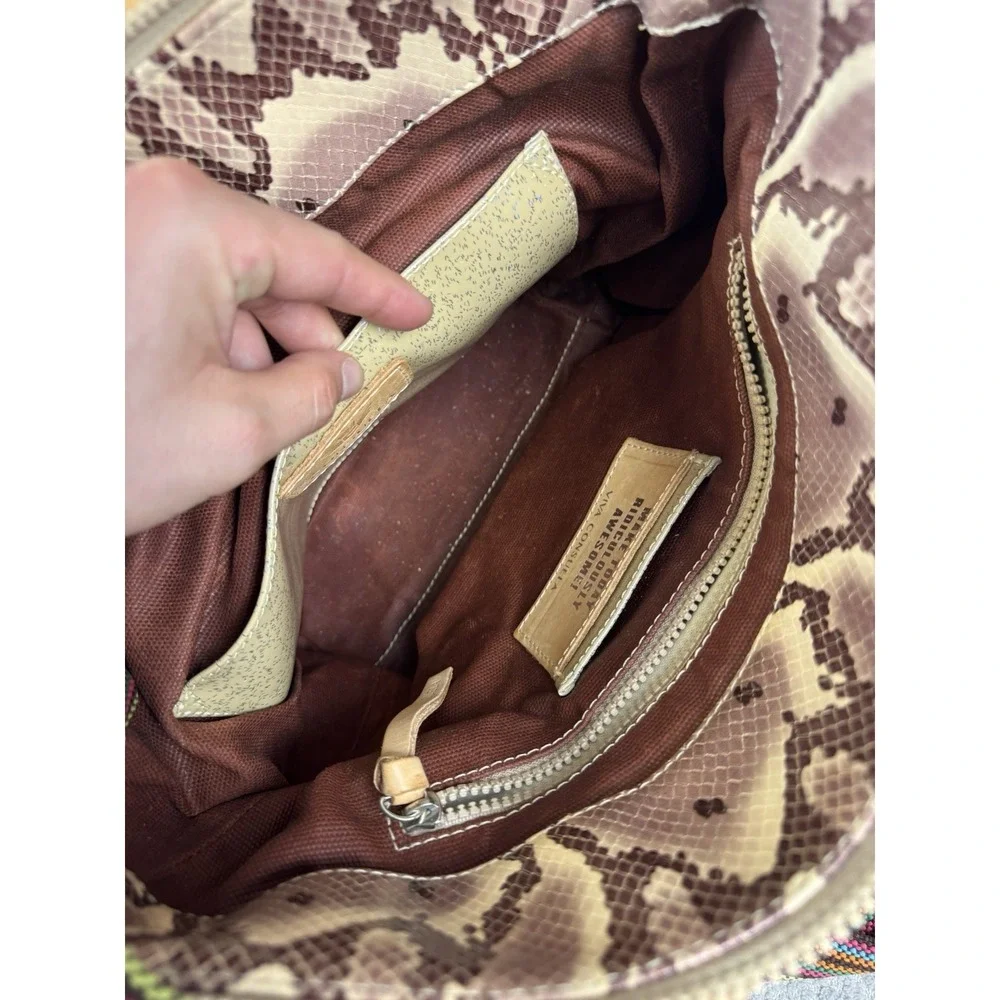 Consuela Women's Brown Snake Skin Pattern Shoulder‎ Tote Bag